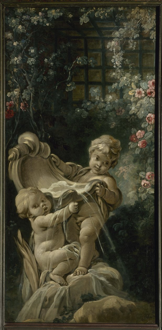 Boucher - Fontaine avec deux amours dont l