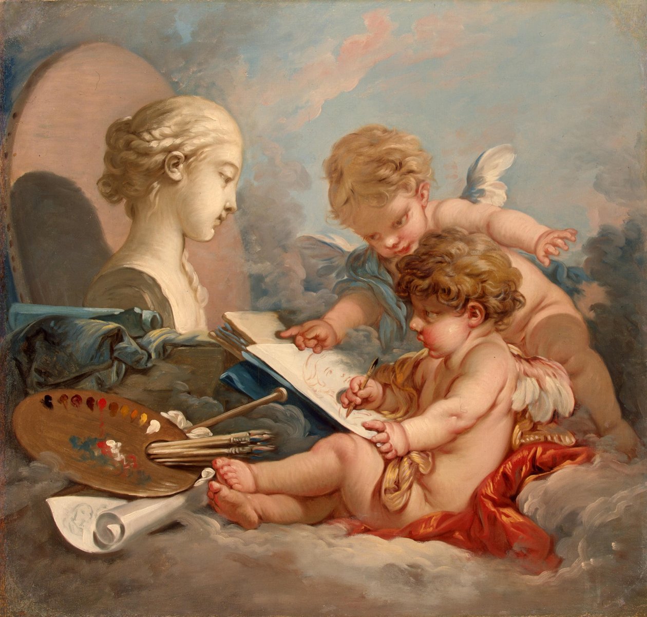 Les Cupidons. Allégorie de la peinture - François Boucher