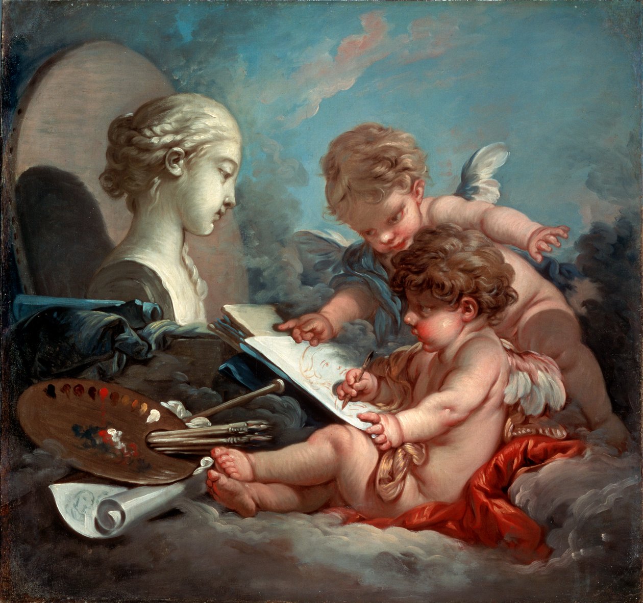 Cupidons, allégorie de la peinture - François Boucher