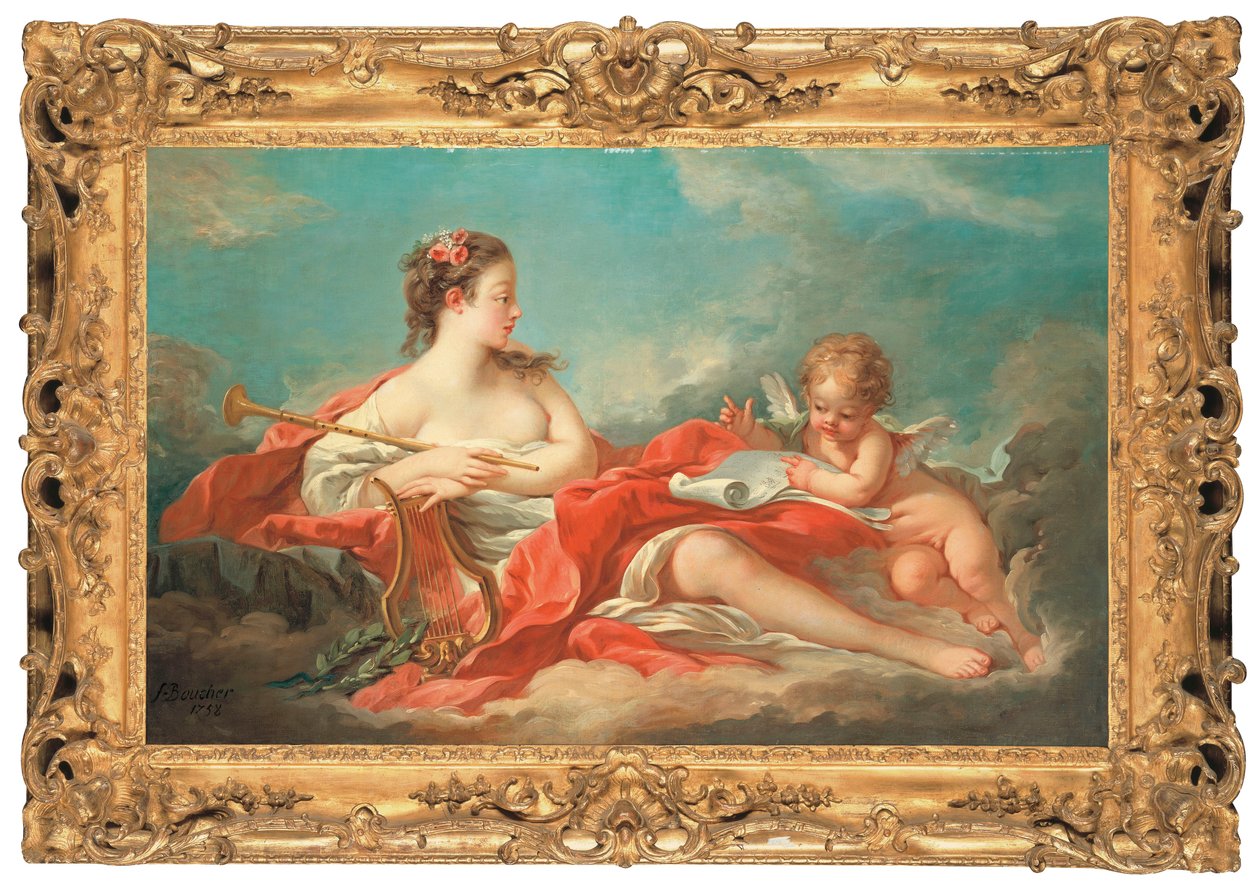 Érato, la muse de la poésie amoureuse - François Boucher