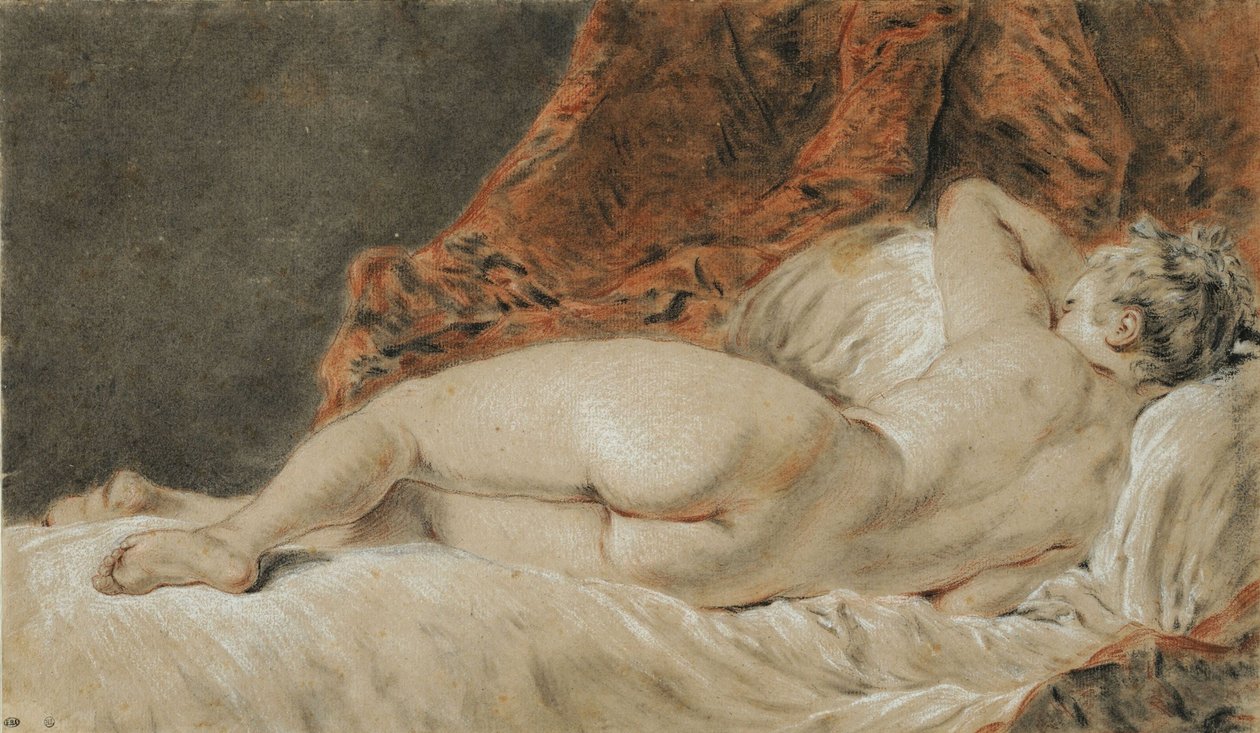 Femme allongée vue de dos, dit le Sommeil, ca 1720 - François Boucher