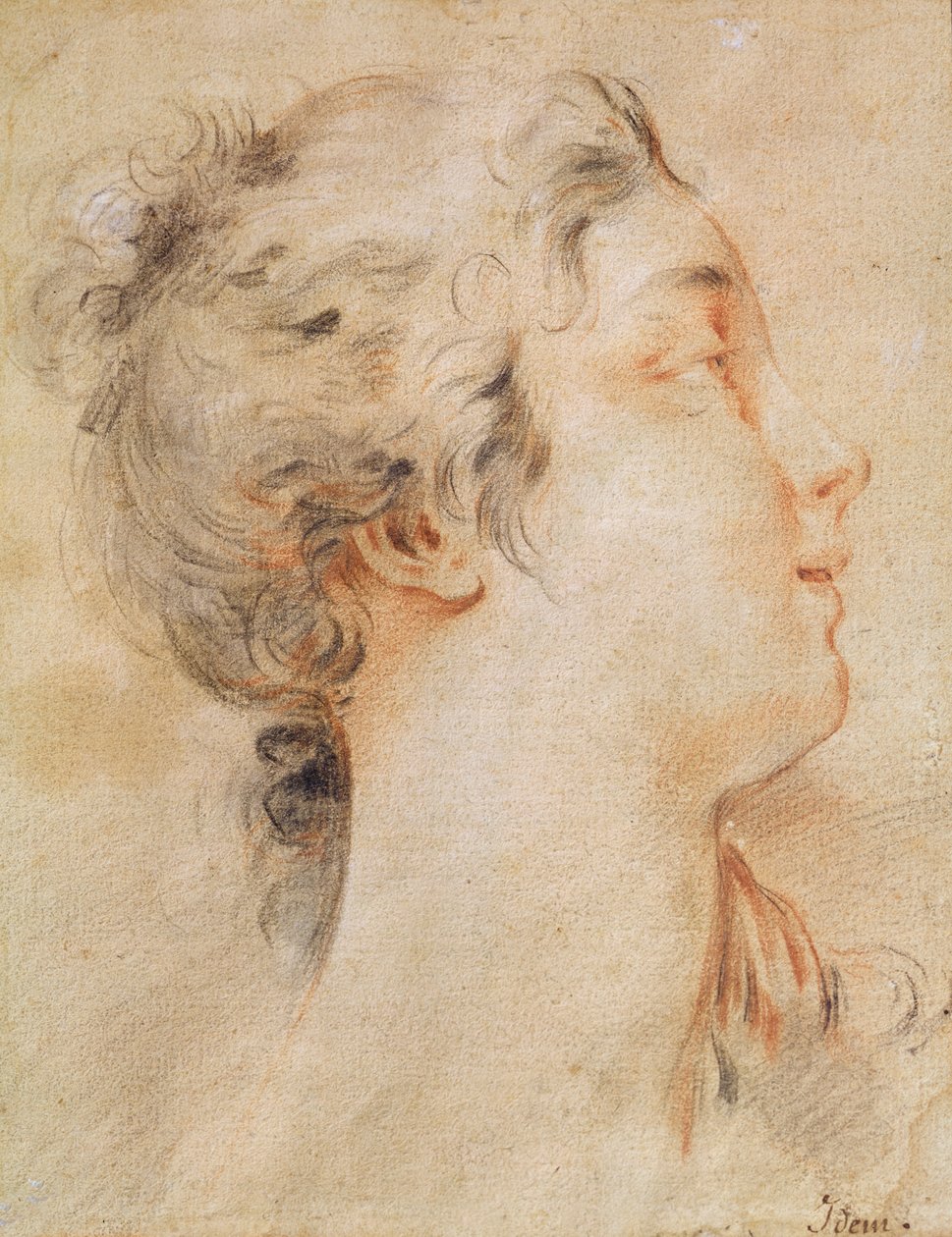 Tête de femme tournée vers la droite - François Boucher