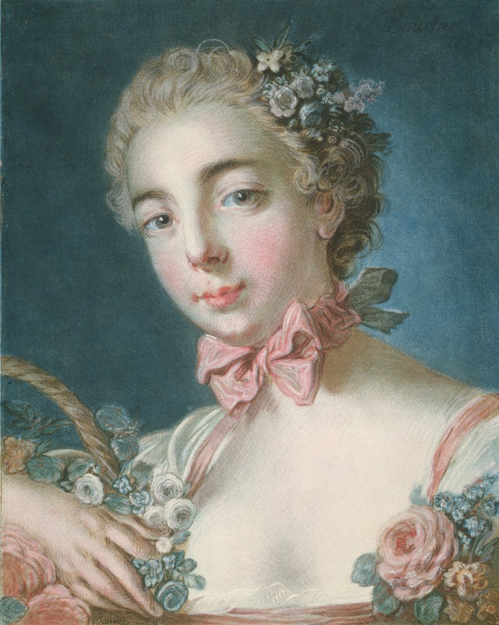 Tête de Flora, gravée par Louis-Marin Bonnet (1736-93) 1769 - François Boucher