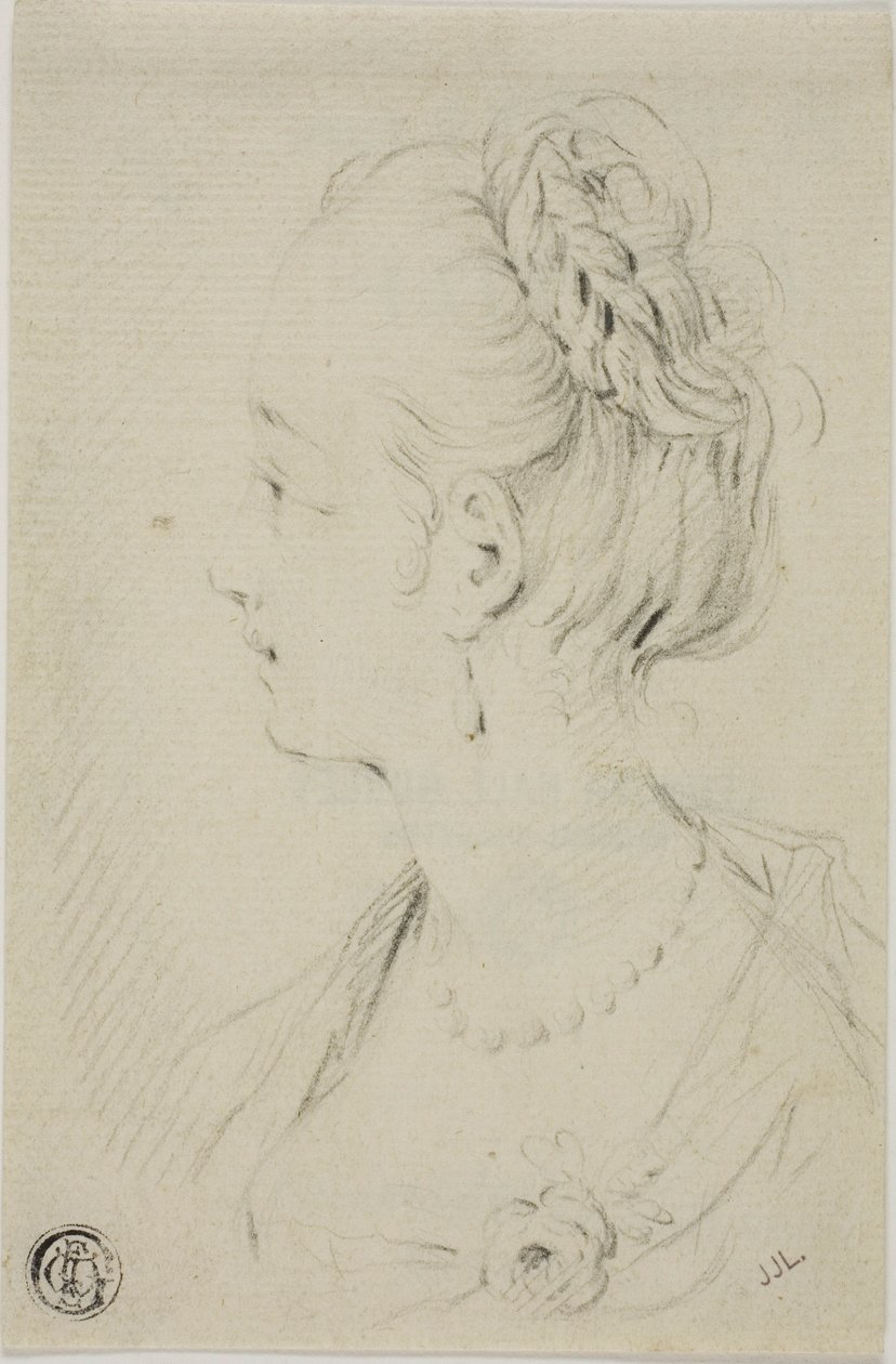 Buste de profil de jeune femme - François Boucher