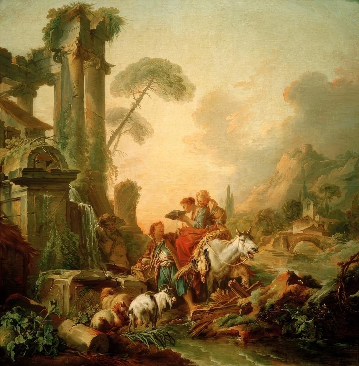Pause à la fontaine - François Boucher