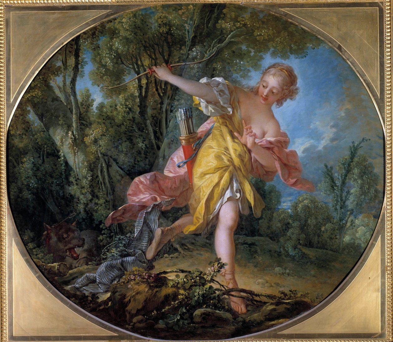 Sylvie fuyant le loup qu