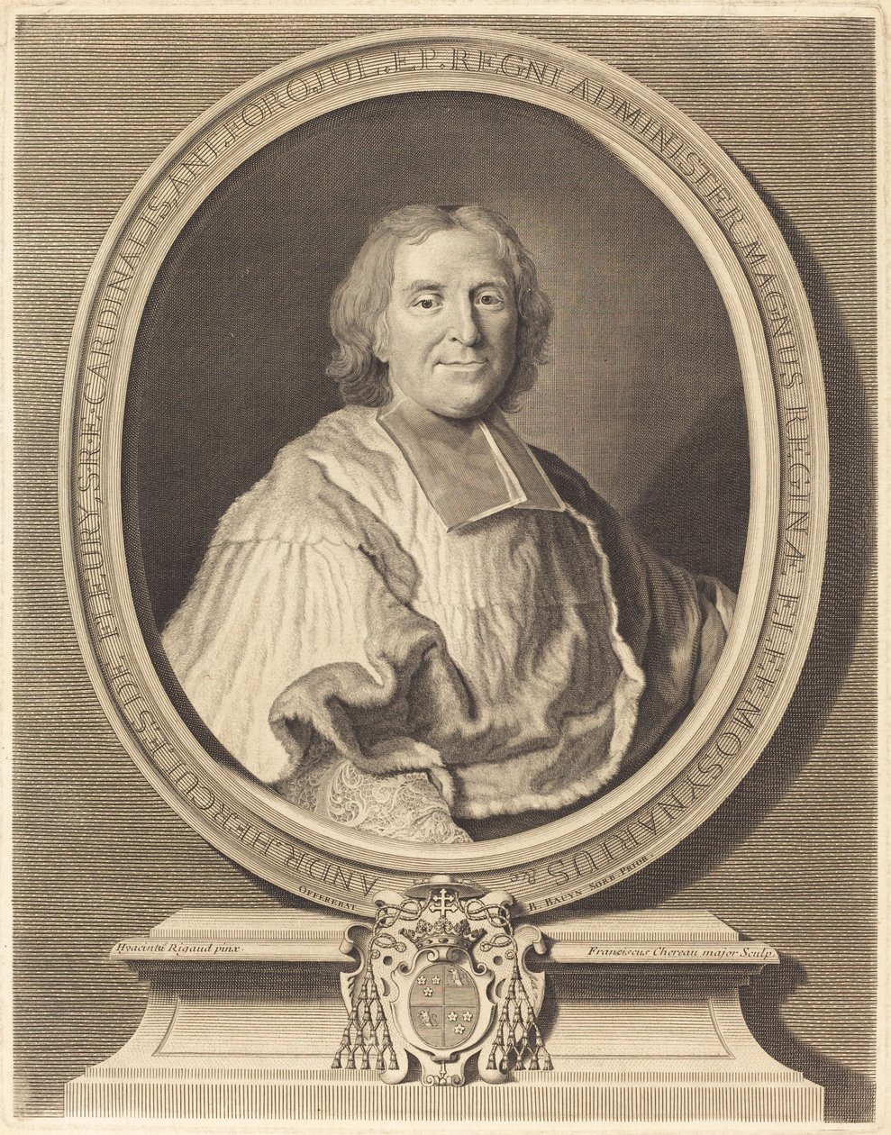 Cardinal Fleury - François Chereau I after Hyacinthe Rigaud
