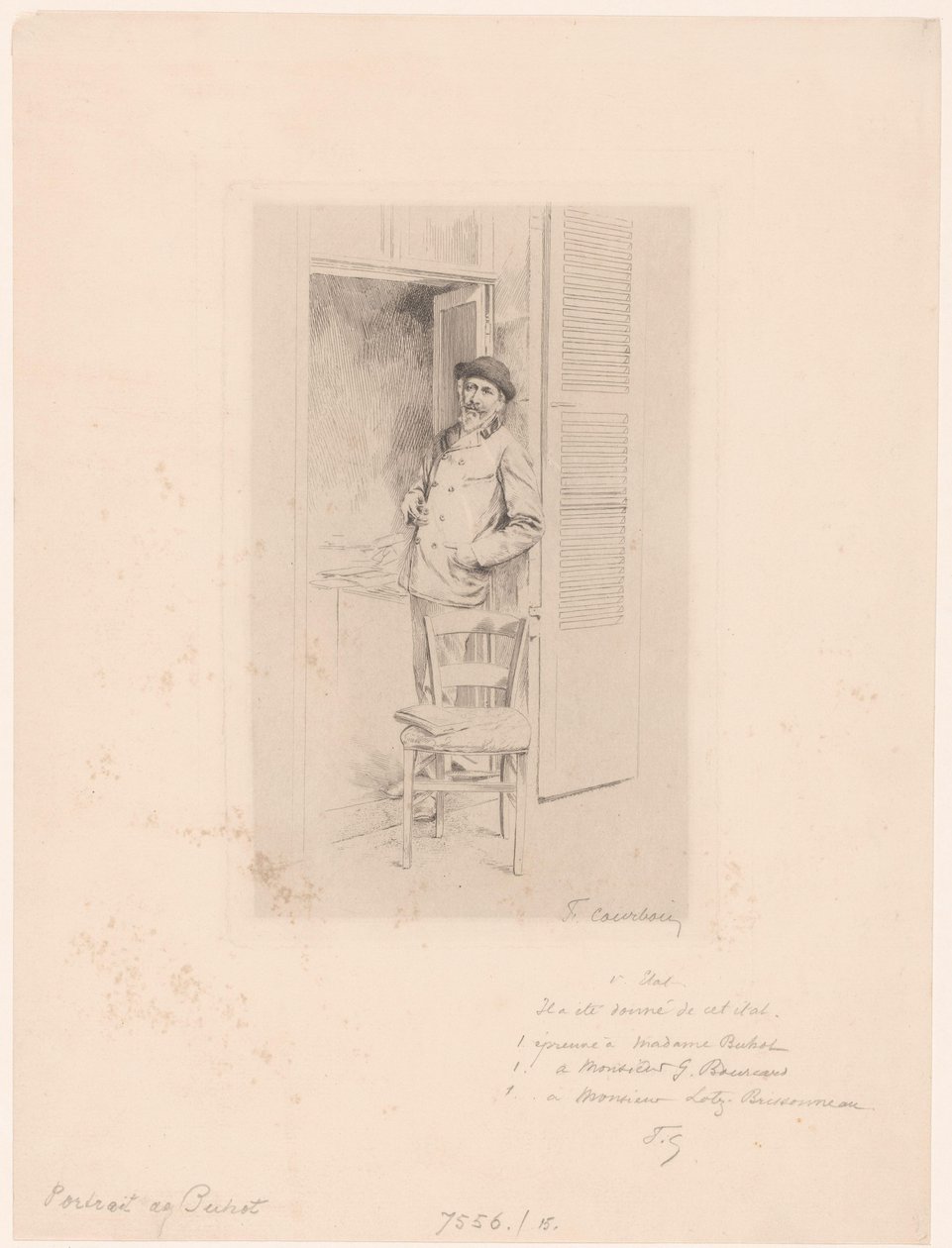 Portrait de Félix Hilaire Buhot - François Courboin (signed by artist)