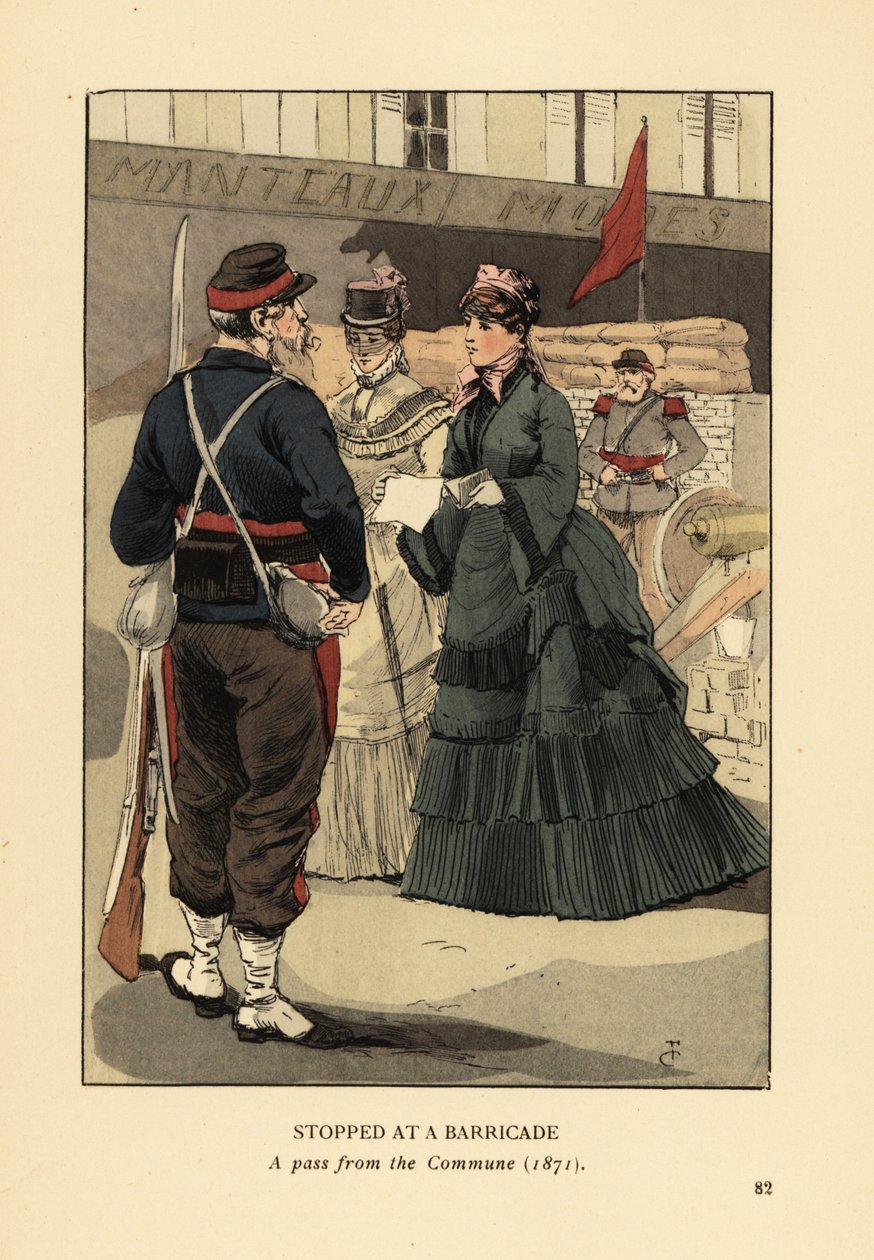 Arrêté à une barricade, un laissez-passer de la Commune de Paris - François Courboin