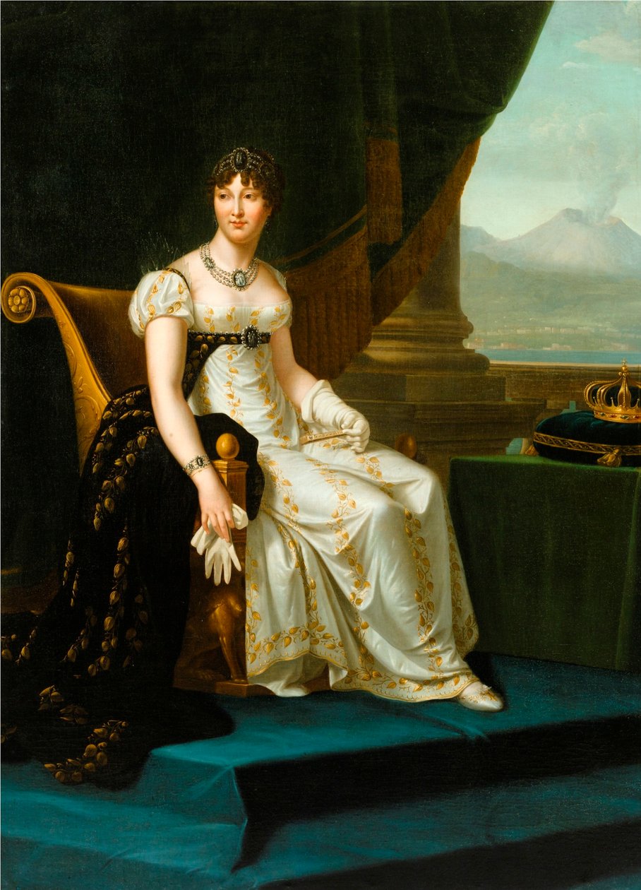Portrait de Caroline Bonaparte, reine de Naples et des Deux-Siciles, par François Gérard ou son atelier. - François Gérard
