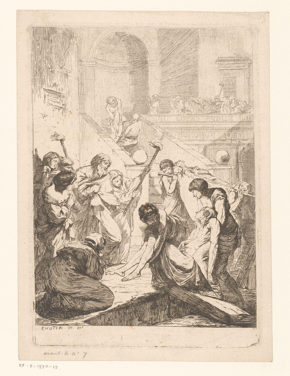 Enterrement des morts (Les sept œuvres de miséricorde) - François Hutin
