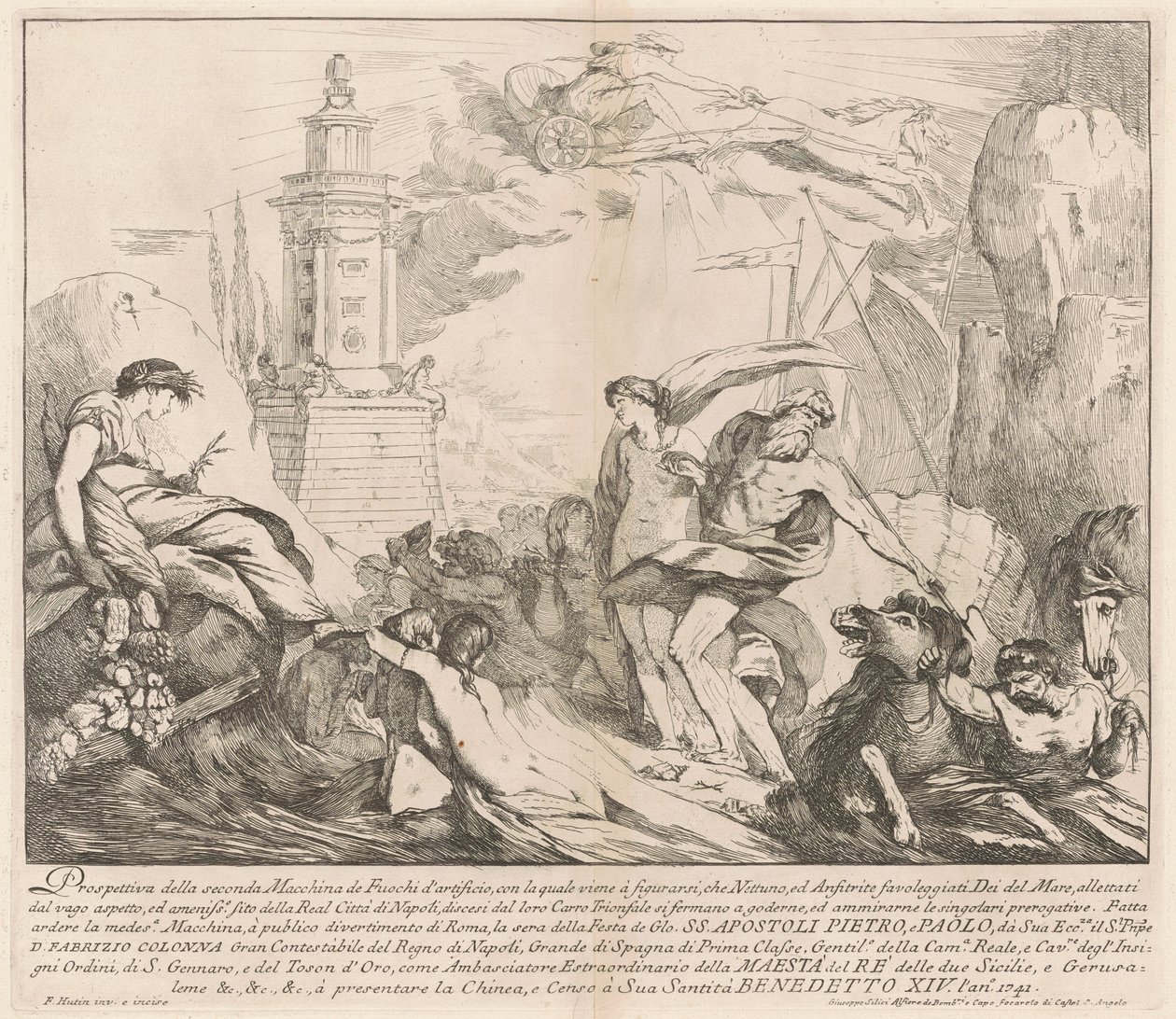 La seconde machine pour la Chinea de 1741 : Neptune et Amphitrite - François Hutin