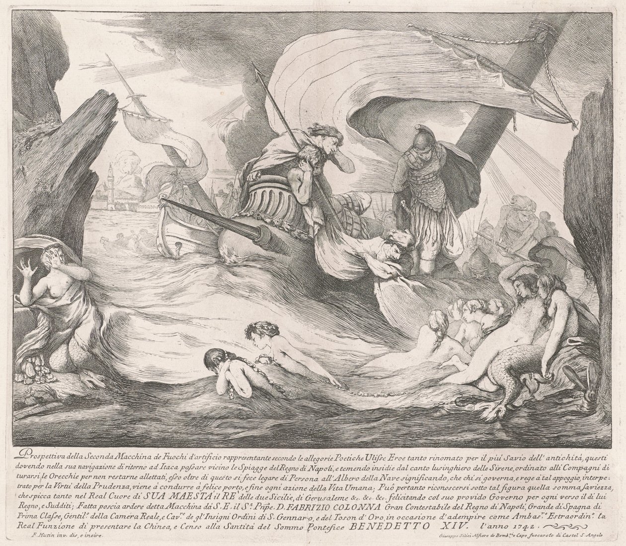 La Seconda Macchina pour la Chinea de 1742 : Ulysse et les sirènes - François Hutin