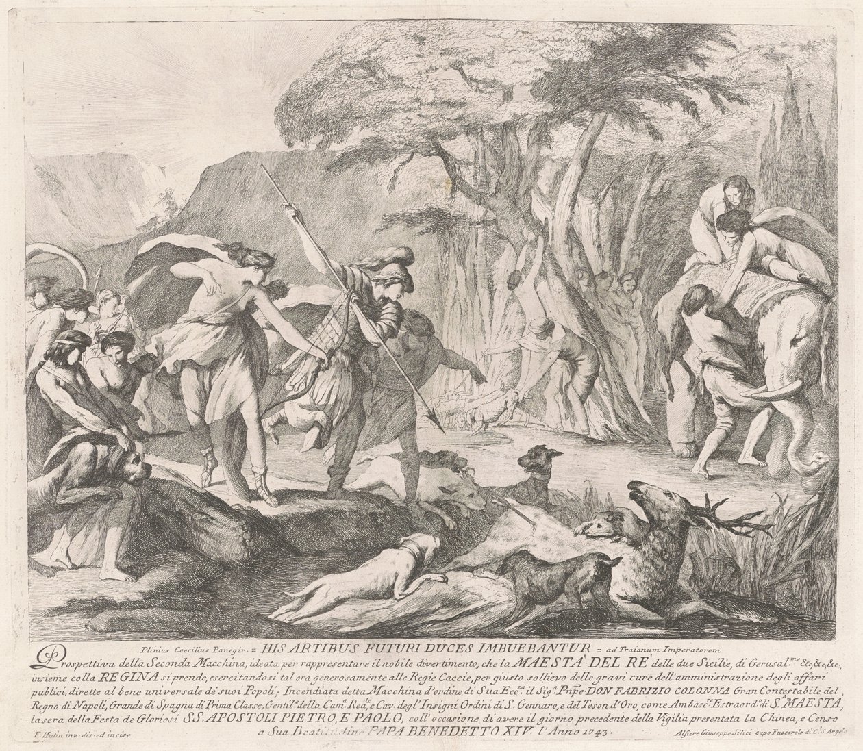La seconde machine pour la Chinea de 1743 : La chasse royale - François Hutin