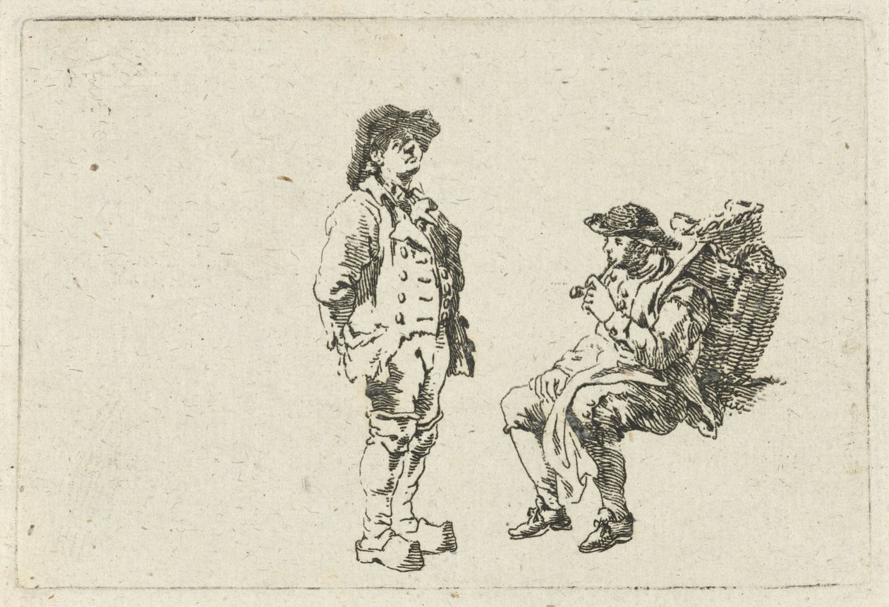 Paysans et homme fumant la pipe - François Joseph Pfeiffer (II)
