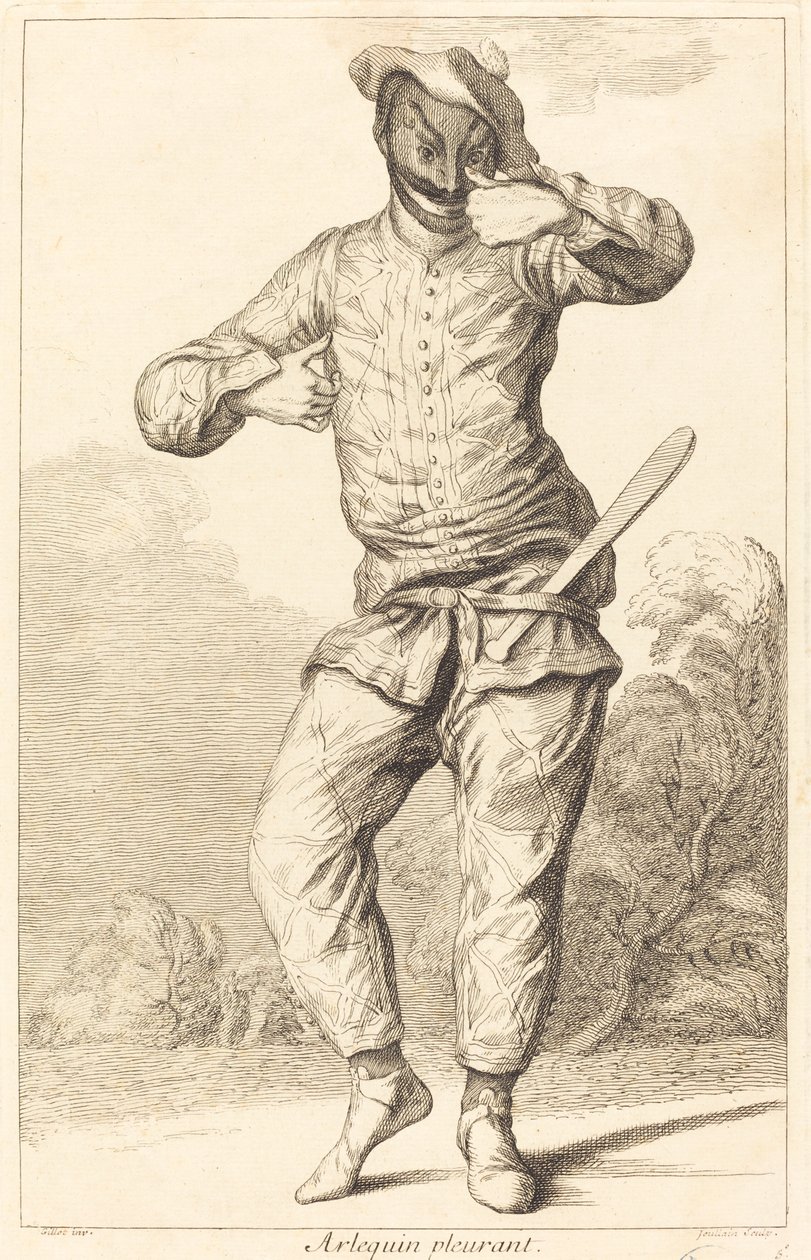 Arlequin pleurant - François Joullain after Claude Gillot