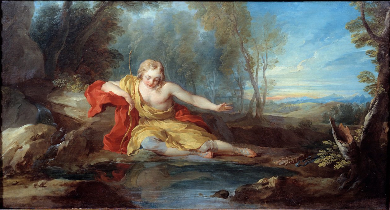Narcisse contemplant son reflet - François Lemoyne
