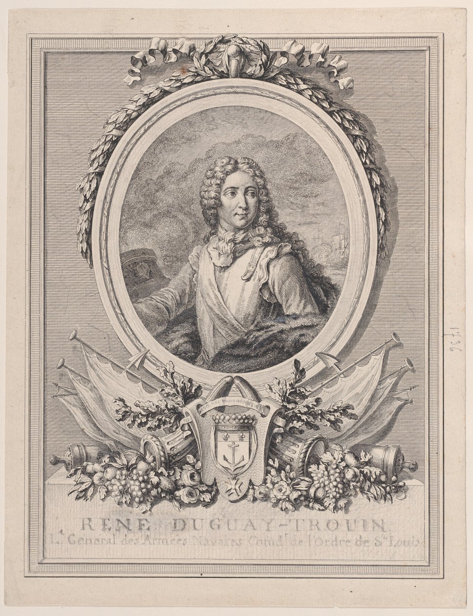 Portrait de René Duguay-Trouin, Lieutenant-Général des Armées Navales du Roi - François Nicolas Barthélemy Dequevauviller
