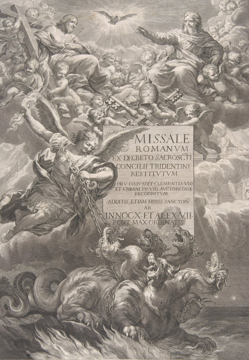 La Sainte Trinité avec Saint Michel terrassant un dragon à six têtes - François Spierre