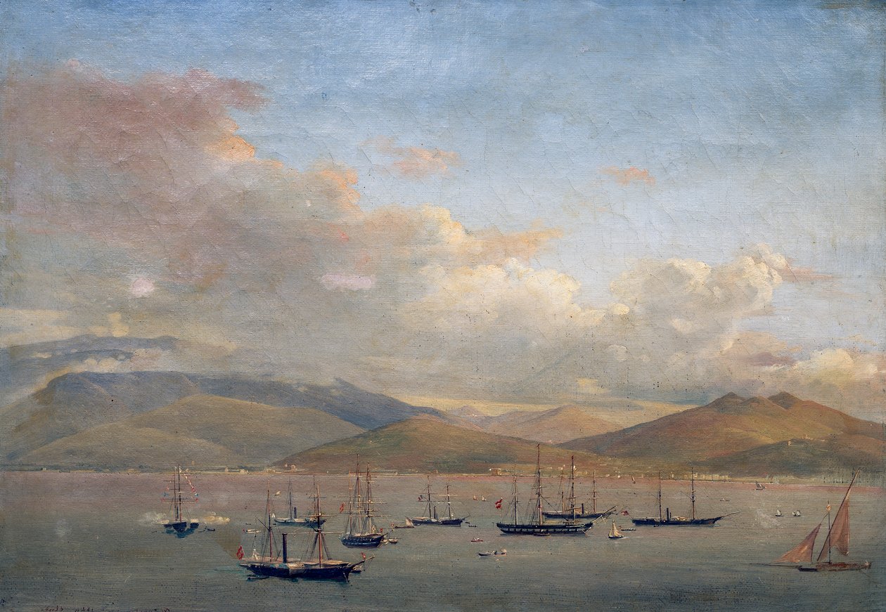 Flottes napolitaine, française et espagnole dans la baie de Gaeta - François Vervloet