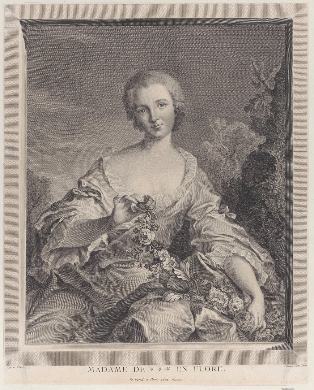 Portrait de Louise Henriette de Bourbon Conti en Flora - François Voyez