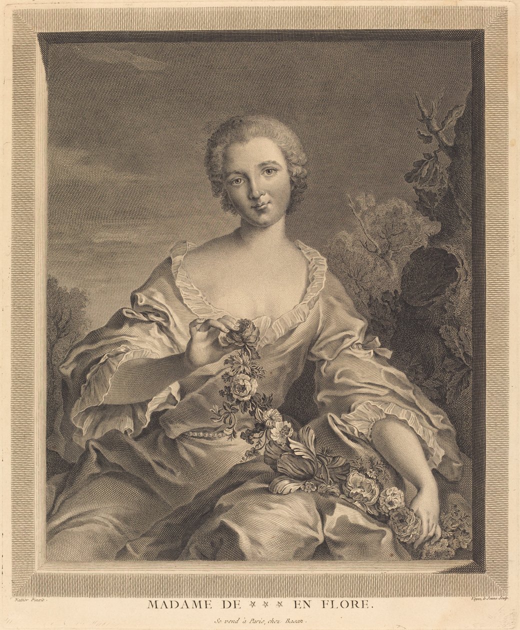 Mme. XXX en Flore - François Voyez after Jean Marc Nattier