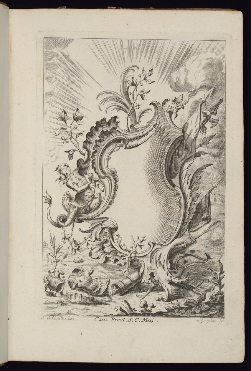 Cartouche avec dragon, Livre de Cartouches à divers usages - François de Cuvilliés the Elder