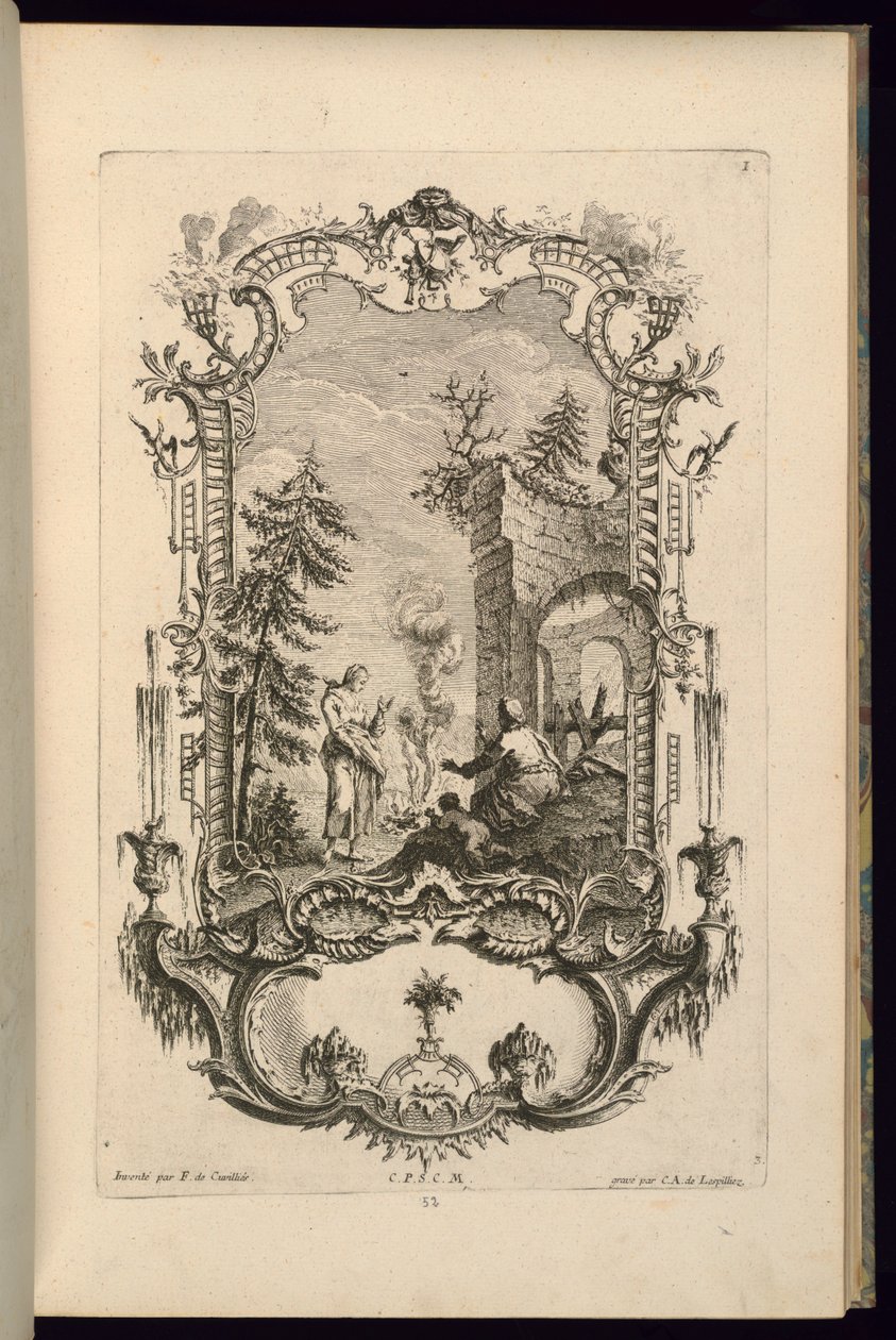 Conception pour cartouche avec grands et petits compartiments - François de Cuvilliés the Elder