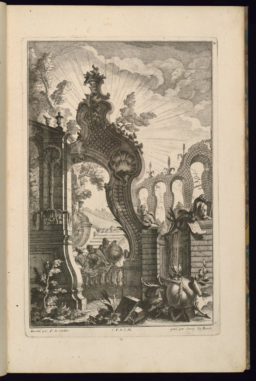 Conception pour Fontaine avec Arches en Treillis - François de Cuvilliés the Elder