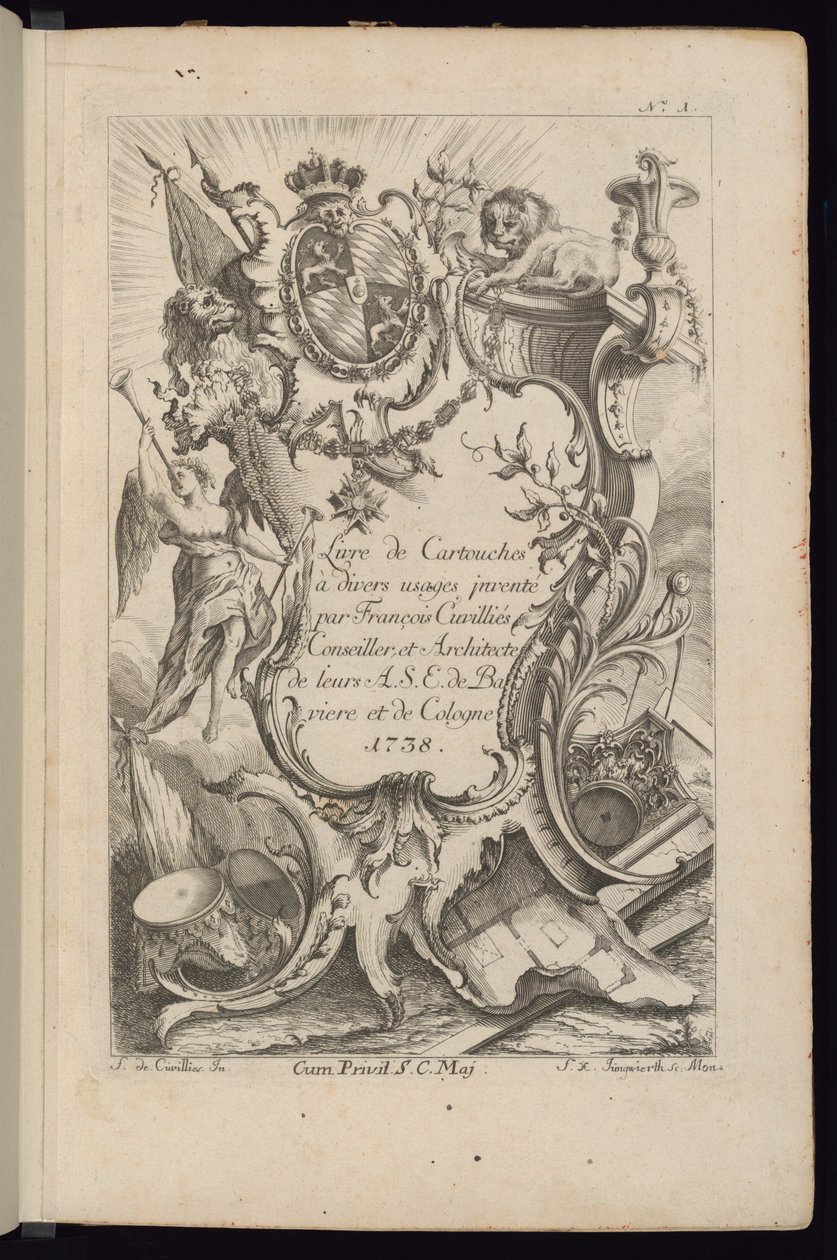 Page de titre, Livre de Cartouches à divers usages - François de Cuvilliés the Elder