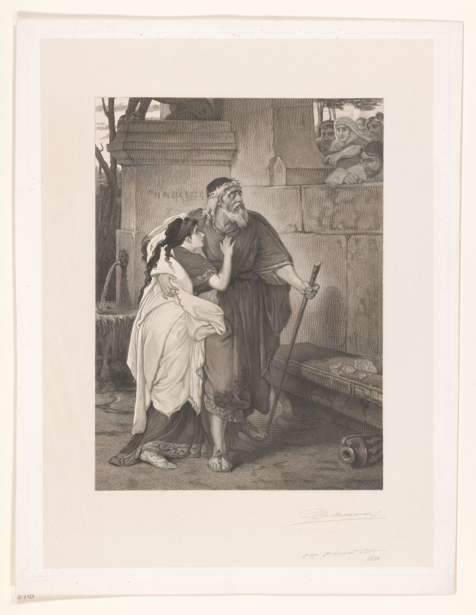 Œdipe aveugle guidé par Antigone - François de Meersman (signed by artist)