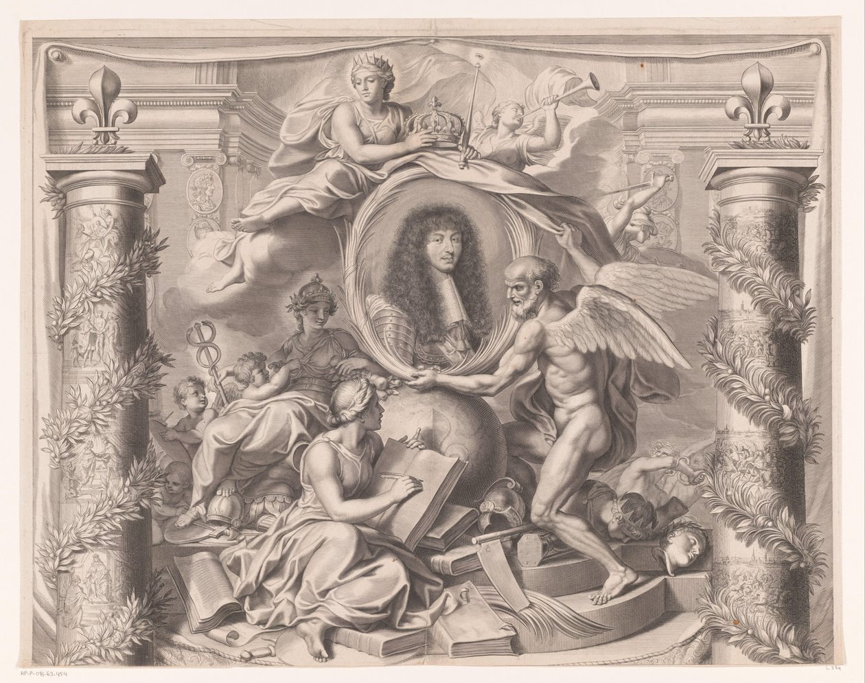 Portrait allégorique de Louis XIV (partie supérieure) - François de Poilly (I)