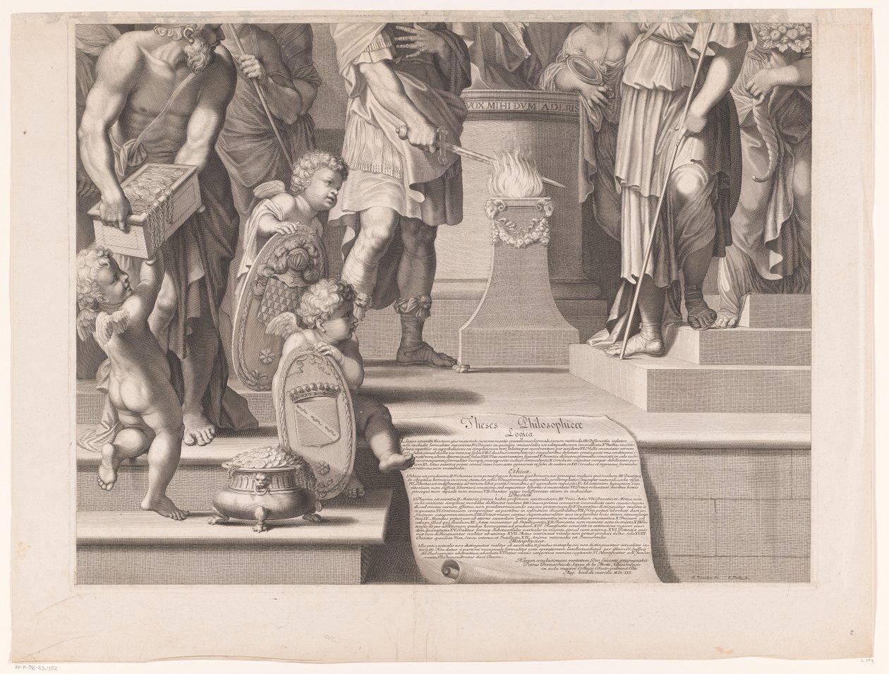 Mars plonge son épée dans les flammes devant un temple (partie inférieure) - François de Poilly (I)