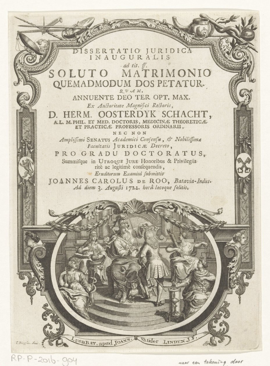 Minerve couronne un écrivain - François van Bleyswijck