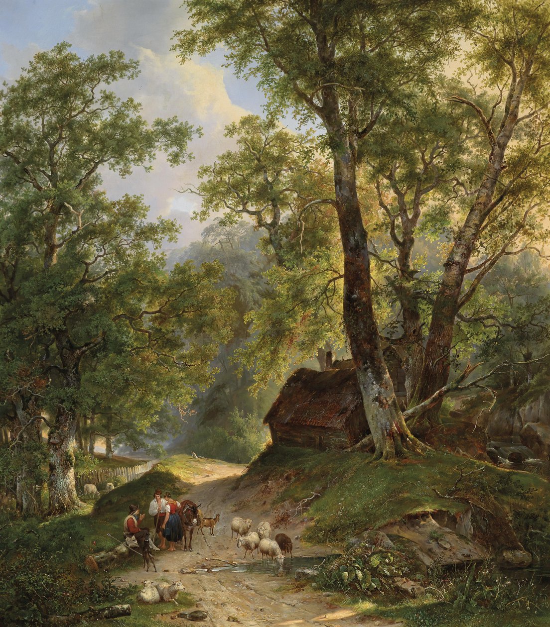 Rencontre des bergers sur le chemin du retour - Frans Arnold Breuhaus de Groot