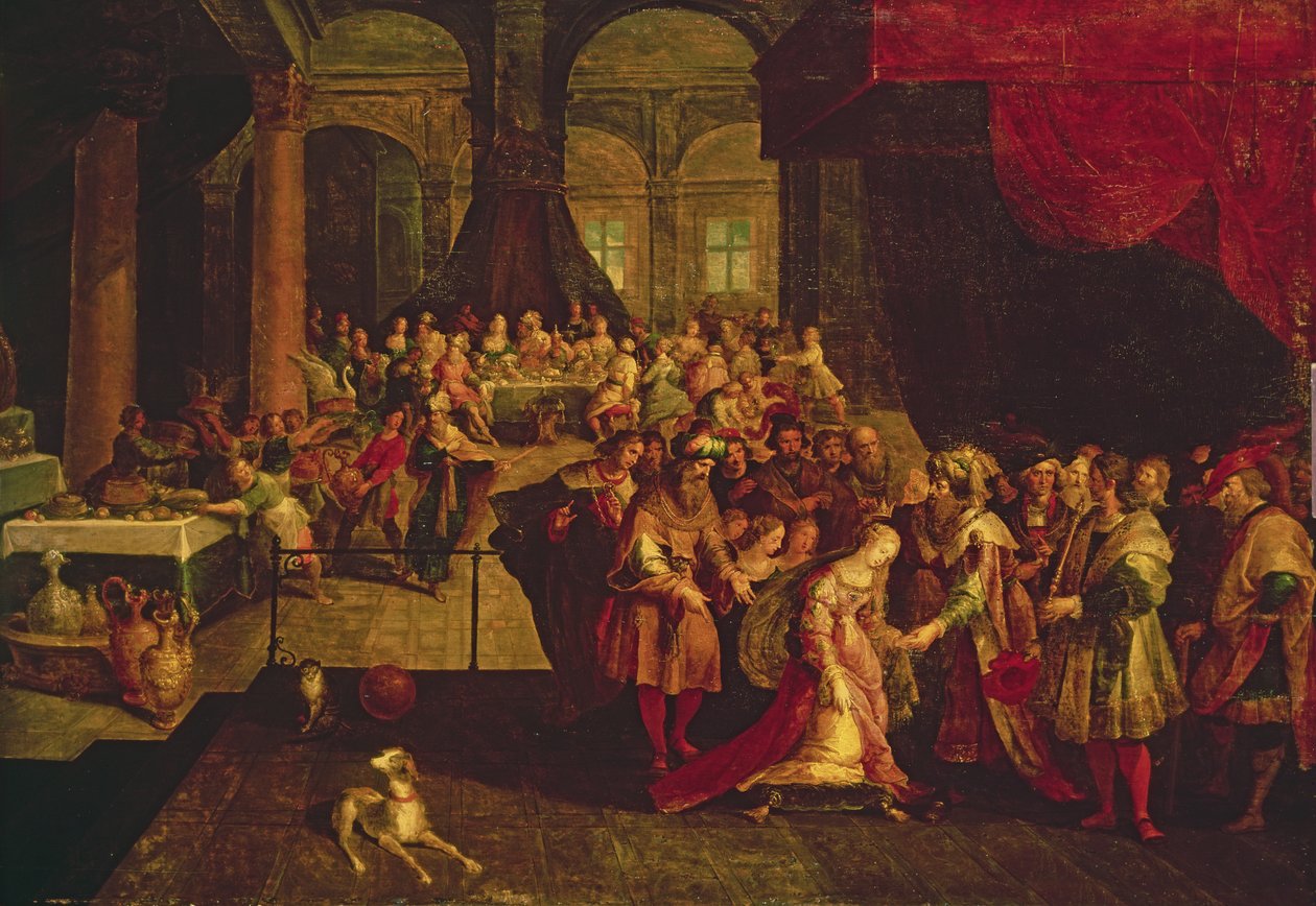 Le roi Assuérus couronne Esther - Frans II Francken the Younger