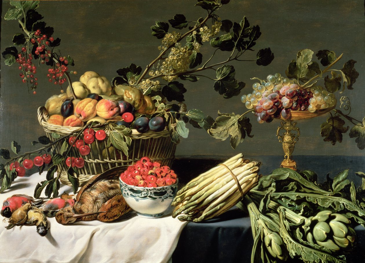 Nature morte de fruits dans un panier en osier - Frans Snyders or Snijders
