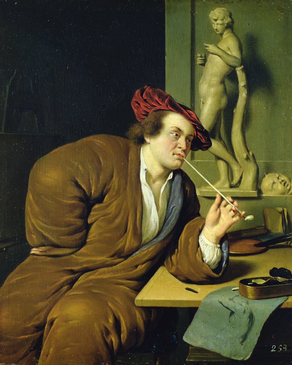 Fumeur, possiblement un autoportrait, 1688 - Frans van Mieris