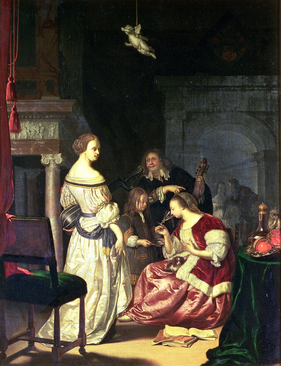 Le peintre avec sa famille, 1675 - Frans van Mieris