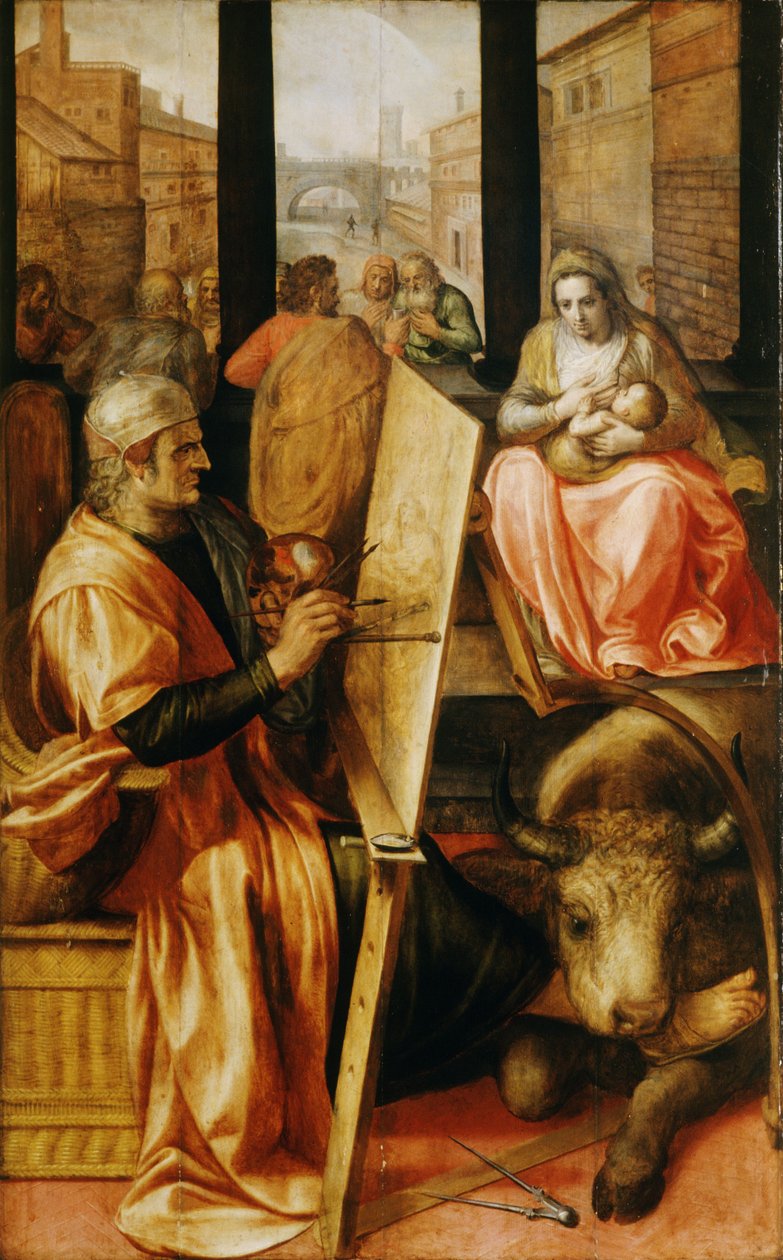 Saint Luc peignant la Vierge Marie - Frans Floris