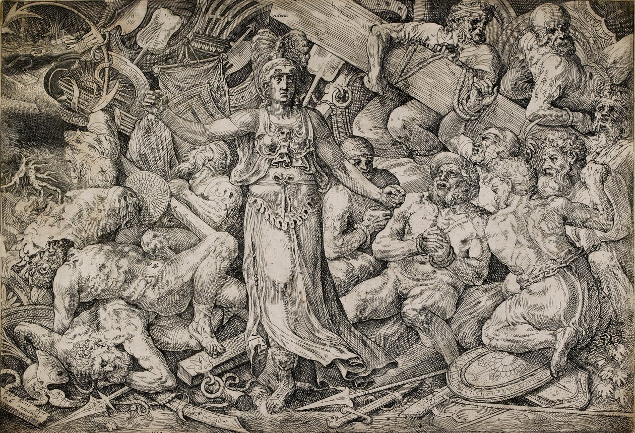 Victoria entourée de Prisonniers et de Trophées - Frans Floris