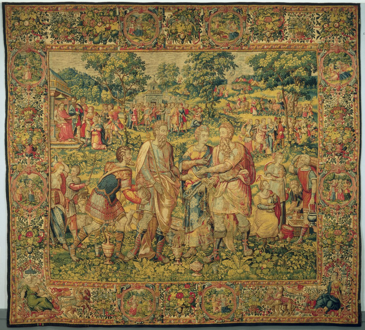Le roi Abimélech rend Sarah à son mari, Abraham, 1580 - Frans Geubels