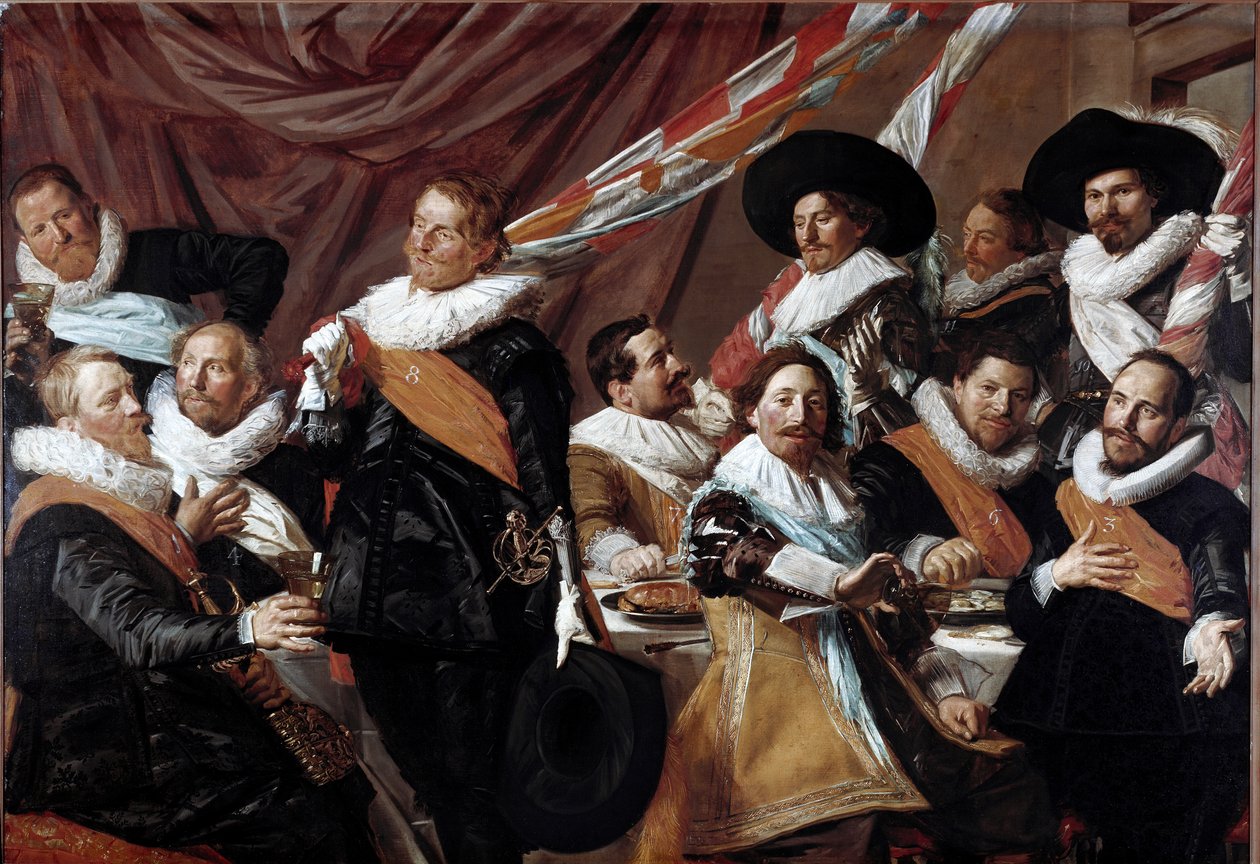 Le Banquet des Officiers du Corps des Archers de Saint-Georges de Haarlem. Peinture de Franz Hals (1627) - Frans Hals
