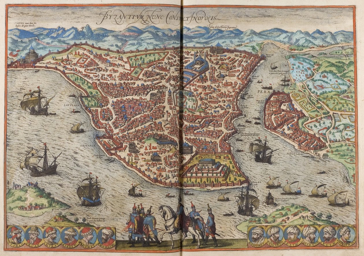 Byzance. Constantinopolis De: Civitates Orbis Terrarum, 1572 - Frans Hogenberg