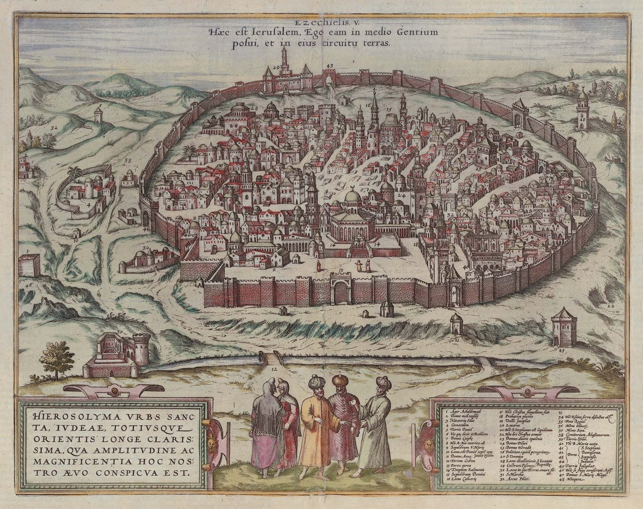 La Carte de Jérusalem De: Jansson, Jan. Illustriorum Hispaniae urbium tabulae, Amsterdam, 1657 - Frans Hogenberg