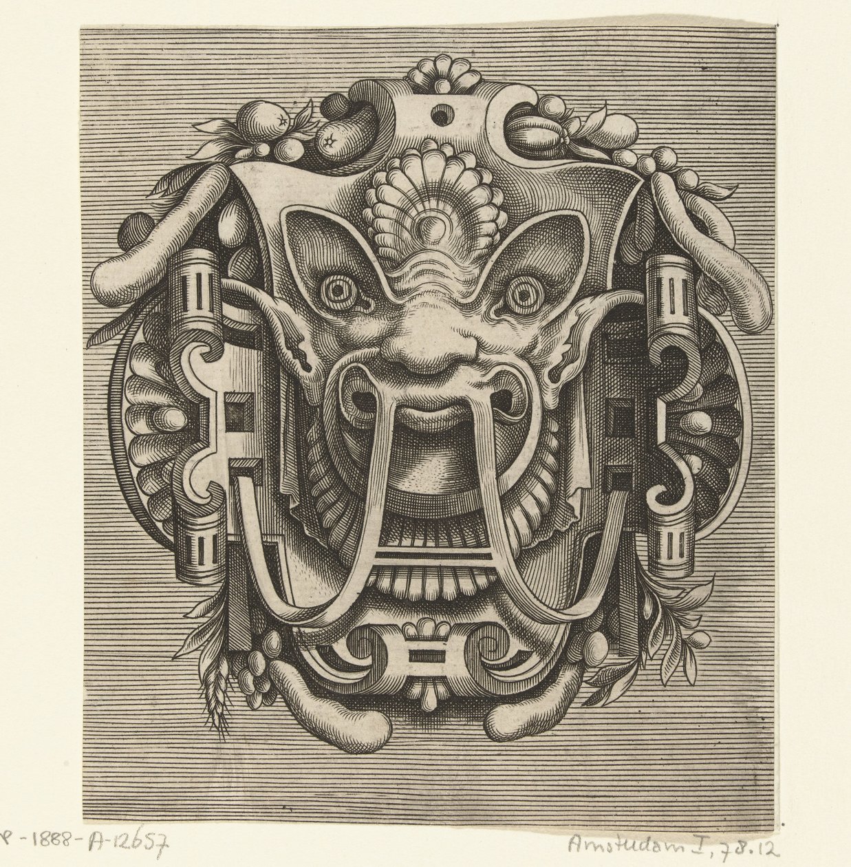 Masque de volutes (Pourtraicture ingenieuse de plusieurs facons de masques...) - Frans Huys
