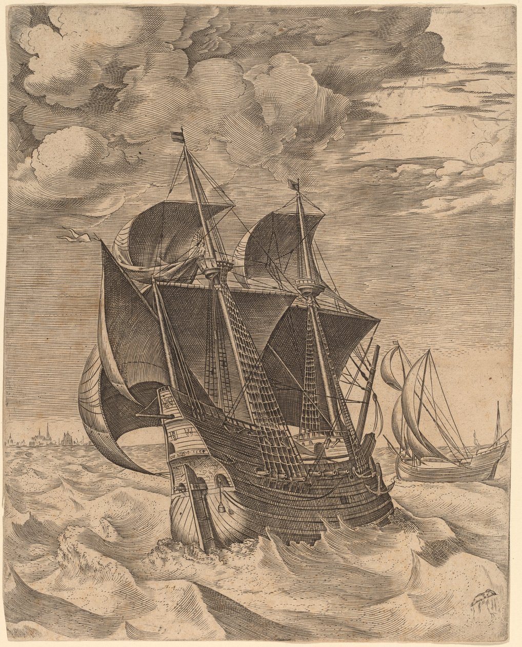 Un hulk néerlandais et un boeier - Frans Huys after Pieter Bruegel the Elder