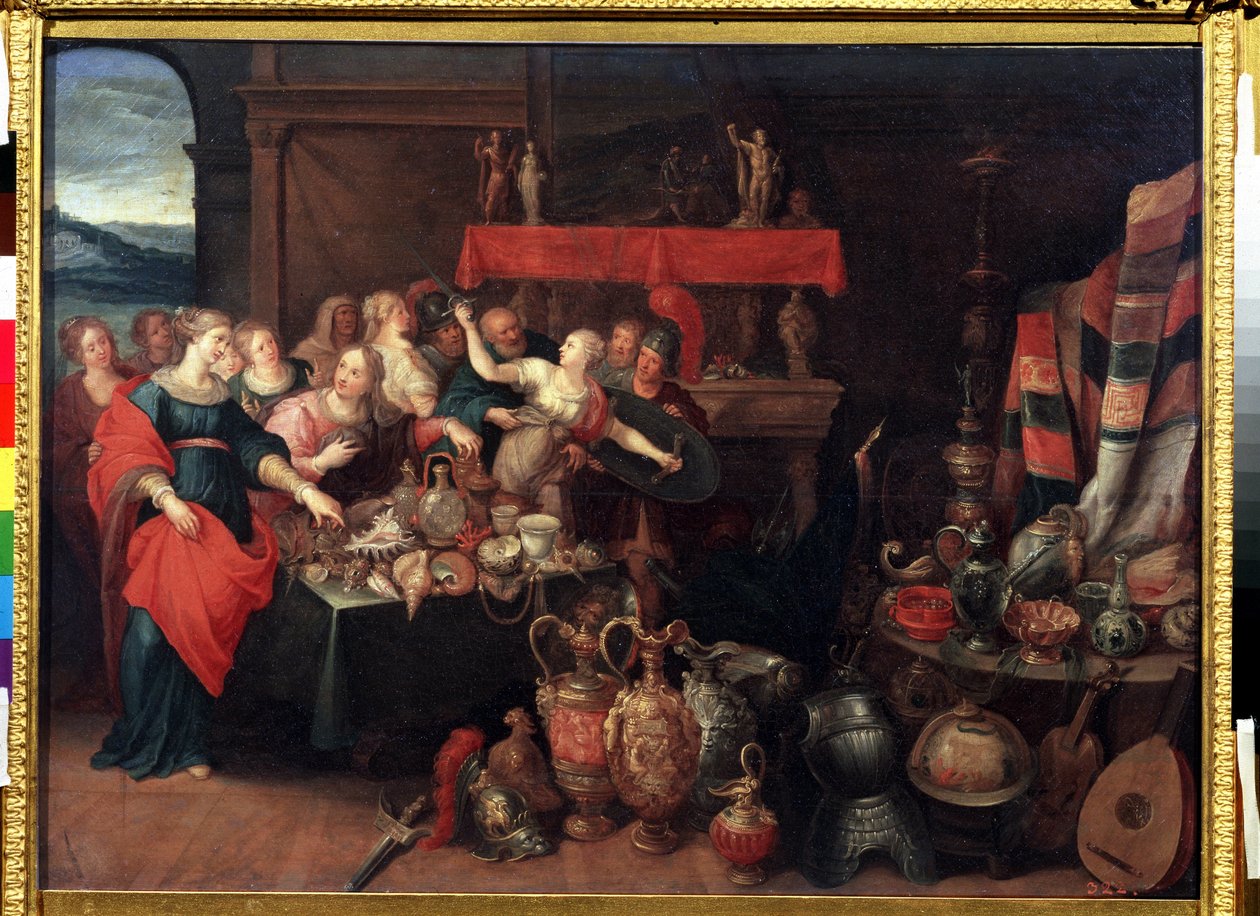 Achille reconnu par Ulysse parmi les filles du roi Lycomède - Frans II Francken