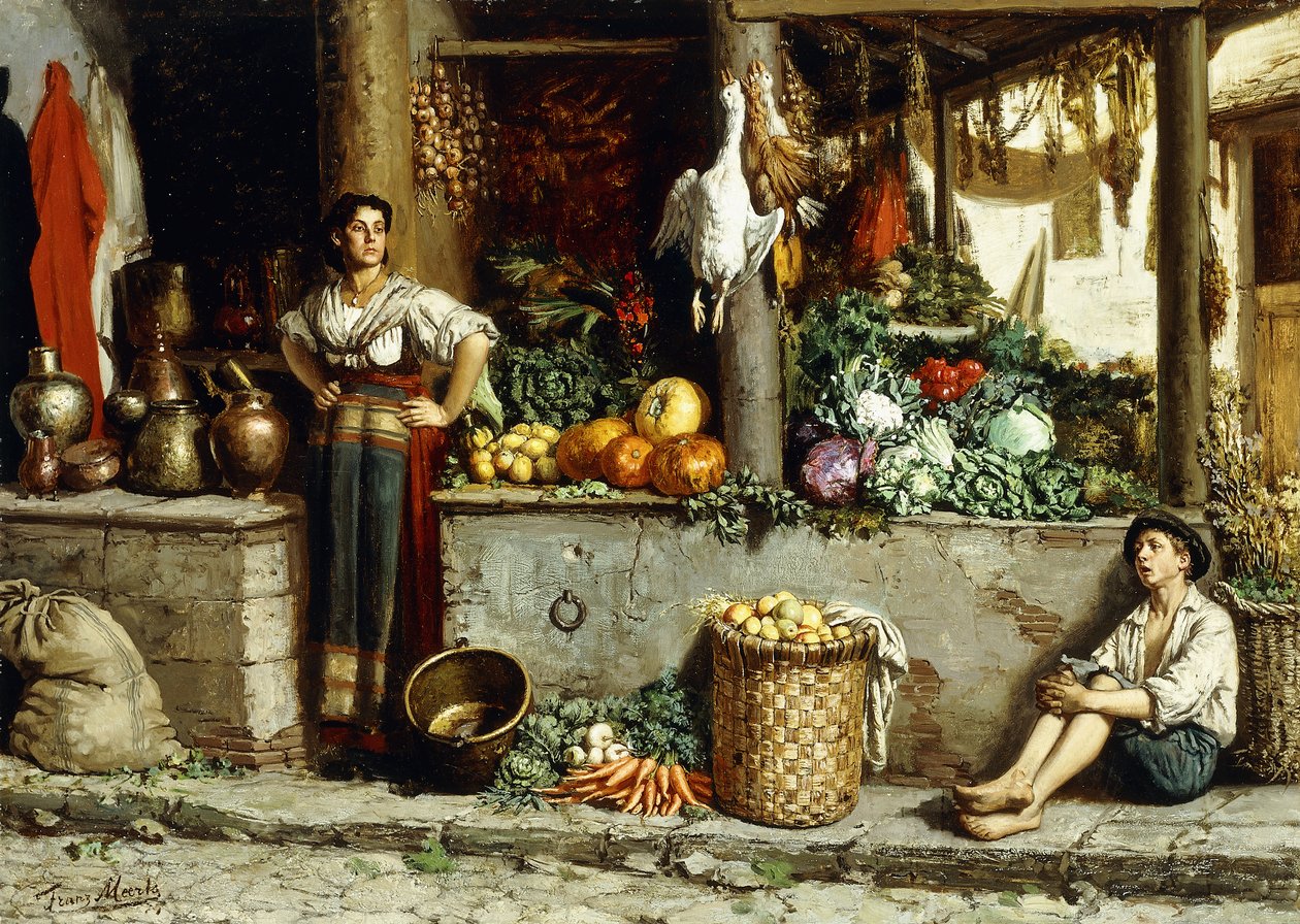 Un marché aux légumes - Frans Meerts
