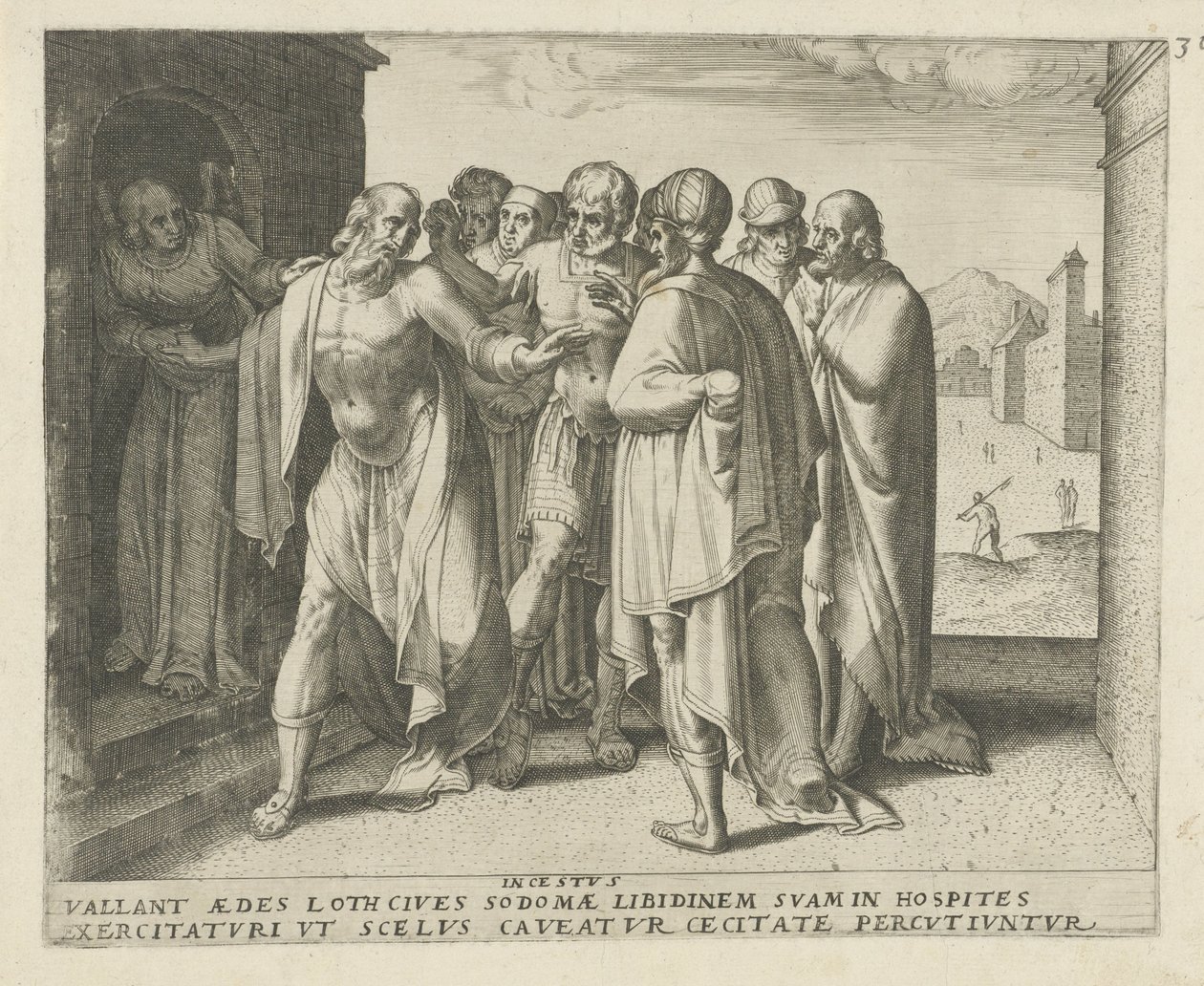 Loth exhorte la foule au calme - Frans Menton